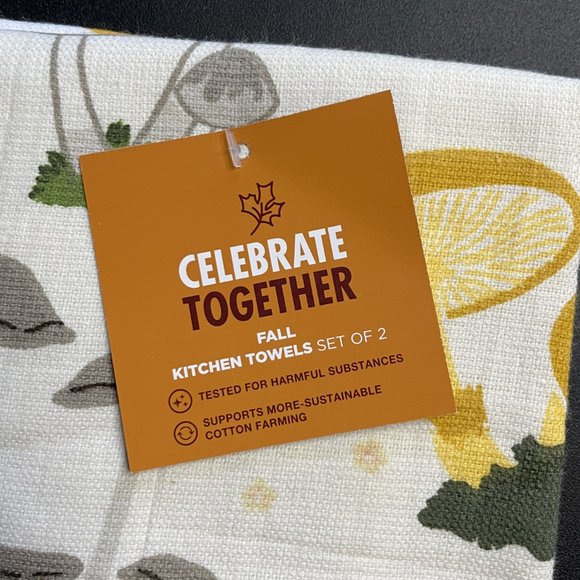Kohl's Kitchen Kitchen Towels Set Of 2 Colorful Mushroom Design Nwt